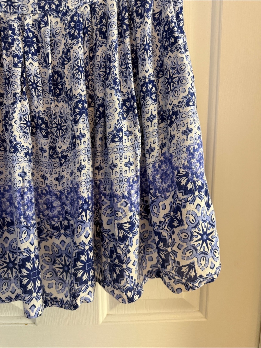 Japna boho Blue and White Printed Flow Skirt XL - Picture 2 of 4